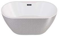 Vonia, laisvai pastatoma Besco Navia Glam Silver, 150 cm x 80 cm x 60 cm, ovalas, sidabro sp./grafito sp.
