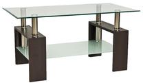 Žurnalinis staliukas Lisa II, skaidri sp./ruda sp., 110 cm x 60 cm x 45 cm