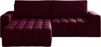Kampinė sofa Bonett Mat Velvet 68, tamsiai violetinė sp., kairinė, 175 x 250 cm x 92 cm