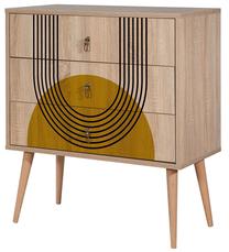 Комод Kalune Design City Sun, многоцветный, 89 см x 80 см x 40 см