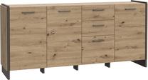 Komoda Forte OSTK241-C822, pilka sp./rusva sp., 86.1 cm x 186.5 cm x 41.3 cm