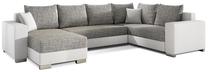 Kampinė sofa Marco Berlin 01, Soft 17, balta sp./pilka sp., kairinė, 210 x 312 cm x 92 cm