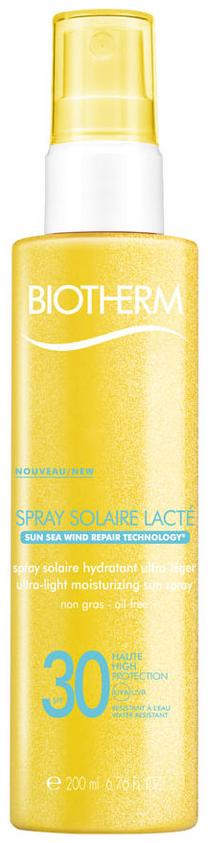 Izsmidzināms līdzeklis iedeguma kopšanai Biotherm Solaire Lacté Ultra-Light SPF30, 200 ml