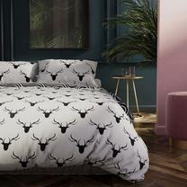 Patalynės užvalkalų komplektas Restilo Hypnosis, baltas/juodas, 155 x 220 cm