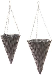 Karināmais puķu pods 4Living Onyx, plastmasa/metāls, Ø 30 cm, pelēka krās., 2 gab.