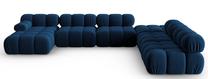 Kampinė sofa Micadoni Home Bellis MIC_SET6R_2_F1_BELLIS10, mėlyna sp., dešininė, 379 x 282 cm x 63 cm