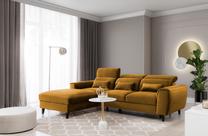 Kampinė sofa Foble Loco 45, geltona sp., kairinė, 196 x 267 cm x 100 cm