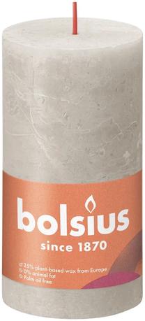 Žvakė, cilindrinė Bolsius Rustic Shine, 60 h, pilka sp.
