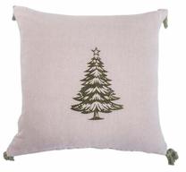 Kalėdinis dekoratyvinės pagalvėlės užvalkalas Homla Avior 709203, balta/žalia, 45 cm x 45 cm