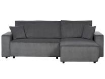 Kampinė sofa - lova Beliani Abacka, grafito sp., dešininė, 247 x 147 cm x 90 cm