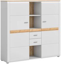 Komoda MC Akcent Ashton, ruda sp./balta sp., 141 cm x 37 cm x 138 cm