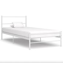 Lova viengulė VLX Metal 284692, 90 x 200 cm, balta sp., be čiužinio, su grotelėmis