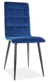 Ēdamistabas krēsls Otto Velvet, zila krās., 44 cm x 39 cm x 94 cm