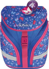 Mokyklinė kuprinė Herlitz SoftLight Butterfly, mėlyna sp./rožinė sp., 38 cm x 28 cm x 23 cm