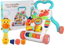 Детский толкатель - ходунки Lean Toys Cute Caterpillar Baby Walker, 55 см, многоцветный