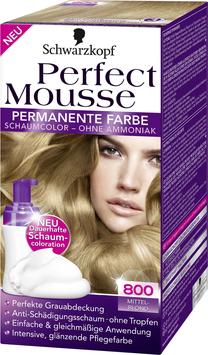 Matu krāsa Schwarzkopf Perfect Mousse, medium blond krās., Medium Blond 800, 35 ml