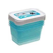 Toiduainekarbi komplekt Keeeper 3013, 0.75 l, 15.5 cm x 10.5 cm, sinine v./valge v., 4 tk