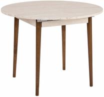 Stalas išskleidžiamas Nordure Viona, riešuto sp./travertine sp., 100 - 131 cm x 100 cm x 75 cm