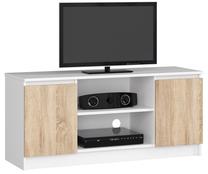 ТВ стол Akord RTV, белый цв./дуб сонома цв., 40 см x 120 см x 55 см