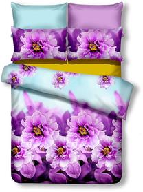 Gultas veļas komplekts DecoKing Emerald, zila krās./violeta krās., 80 x 80 cm, 200 x 220 cm