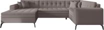 Kampinė sofa Montez Savoi 7, pilka sp., kairinė, 180 x 340 cm x 93 cm