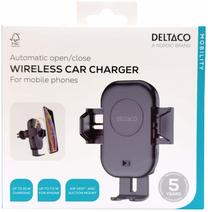 Automobilinis belaidis įkroviklis - laikiklis Deltaco QI-C1001, Qi Wireless, juoda sp., 15 W