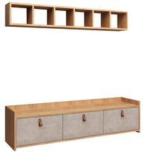 Svetainės baldų komplektas Kalune Design Sleppa, vidaus, ąžuolo sp./pilka sp.