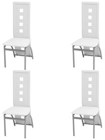 Krēslu komplekts VLX 243647 243647, balta krās., 55.5 cm x 43 cm x 108 cm, 4 gab.