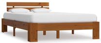 Lova dvigulė VLX Solid Pine Wood 283181, 140 x 200 cm, ruda sp., be čiužinio, su grotelėmis