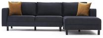 Kampinė sofa Hanah Home Kale Velvet, antracito sp., dešininė, 258 x 258 cm x 83 cm