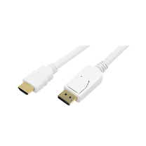 Vads Logilink CV0055 HDMI male, Display port male, 2 m, balta krās.
