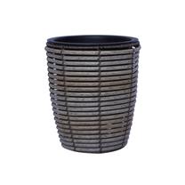Puķu pods Home4you Wicker 38066, plastmasa, 21 cm x 21 cm, Ø 21 cm, pelēka krās.