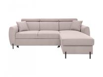 Kampinė sofa - lova Nolio, smėlio sp., dešininė, 249 x 203 cm x 98 cm