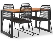 Āra mēbeļu komplekts VLX Outdoor Dining Set, melns krās., 4 sēdvietas
