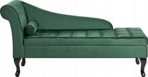 Šezlongas Beliani Pessac Left, tamsiai žalia sp., 145 cm x 62 cm x 71 cm