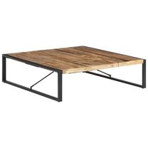 Kavos staliukas VLX 321576, ruda sp./juoda sp., 140 cm x 140 cm x 40 cm