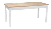 Stalas išskleidžiamas, ąžuolo sp./balta sp., 190 cm x 75 cm x 75 cm
