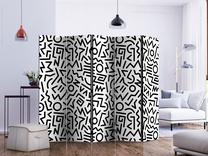Širma Artgeist Black And White Maze II Paraventtc0390_Os, įvairių spalvų, 225 cm x 172 cm