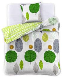 Gultas veļas komplekts DecoKing Green Leaf, daudzkrāsaina, 70 x 90 cm, 140 x 200 cm