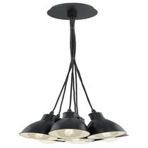 Valgusti rippuv Eglo Priddy 49467, E27, 7 x 60 W, valge v./must v. / must v.