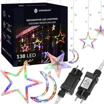 LED lempučių užuolaida Springos CL4135, 2.5 m, įvairių spalvų, 138 LED