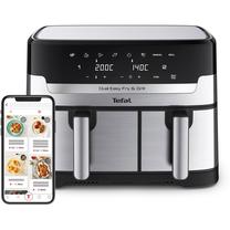 Karšto oro gruzdintuvė Tefal Dual Easy Fry & Grill Ey905D, sidabro sp., 2700 W, 8.3 l