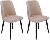 Kėdžių rinkinys Kalune Design Tutku 306 V2 974NMB1685, matinė, juoda sp./kreminė sp., 49 cm x 50 cm x 90 cm, 2 vnt.