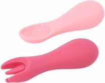 Stalo įrankiai Marcus & Marcus Palm Grasp Spoon & Fork Set, 1 m., silikonas, rožinė sp.