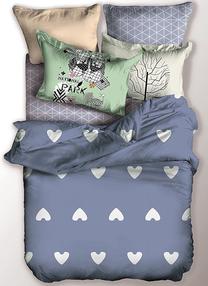 Patalynės užvalkalų komplektas DecoKing Basic, mėlynas/baltas, 155 x 220 cm