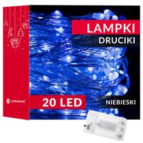 LED lempučių užuolaida Springos CL0007, 1.9 m, mėlyna sp., 20 LED