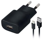 Telefona lādētājs Forever, USB/AC/DC, melna krās.