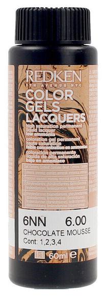 Kраска для волос Redken Color Gels Lacquers, 6nn chocolate mousse цв., 6NN Chocolate Mousse, 60 мл