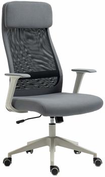 Darba krēsls Home4you Elmer 27987, 62 x 67 x 113 - 124 cm, melna krās./pelēka krās.