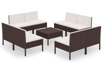 Āra mēbeļu komplekts VLX Garden Lounge Set, krēmkrāsas krās./brūns krās., 8 sēdvietas
